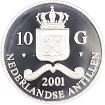 10 gulden 2001 Philips II Reaal Nederlandse Antillen Proof