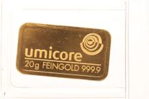 Goudbaar 20 gram Umicore