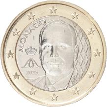 Monaco 1 euro 2025 new portrait Prince Albert UNC