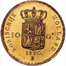 Kingdom of Holland 10 Guilder gold 1810 FDC
