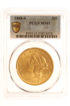 USA 20 Dollars 1868s PCGS MS 61