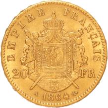 France 20 Francs 1864a