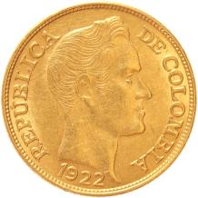 Colombia 5 pesos gold 1922
