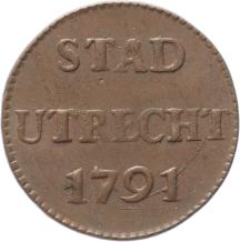 Utrecht city Duit 1791