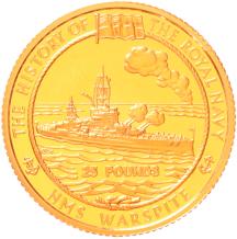 Alderney 25 Pounds 2005 HMS Warspite proof
