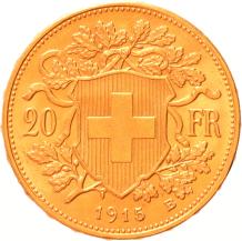 Switzerland 20 francs 1915b
