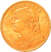 Switzerland 20 francs 1915b