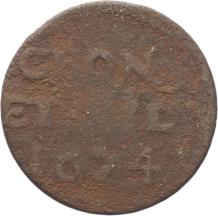 Groningen provincie Duit 1674