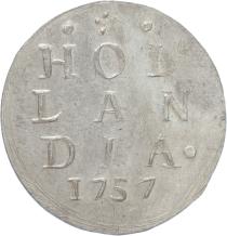 Holland Dubbele wapenstuiver 1757