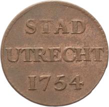 Utrecht-stad Duit 1754