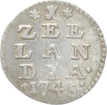 Zeeland Dubbele wapenstuiver 1745