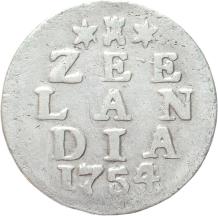 Zeeland Dubbele wapenstuiver 1754/53
