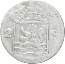 Zeeland Dubbele wapenstuiver 1754/53