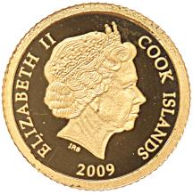 Cook Islands 5 Dollar gold 2009 Man with helmet proof