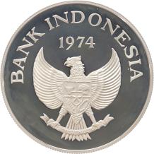 Indonesia 5000 Rupiah orangutan 1974 silver Proof