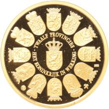 Penning goud Willem-Alexander als Koning. Twaalf provincies het koninkrijk in werking