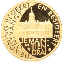 Penning goud Willem-Alexander als Koning.  De koning regeert, ontvangt, en resideert