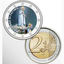 2 Euro munt kleur Madonna di Fatima