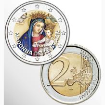 2 Euro munt kleur Madonna delle Grazie