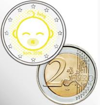 2 Euro munt kleur Baby neutraal 2026