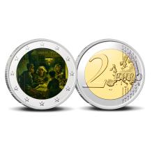 2 Euro munt kleur Van Gogh 6 De Aardappeleters