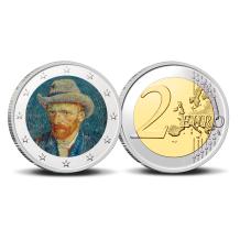 2 Euro munt kleur Van Gogh 1 Zelfportret