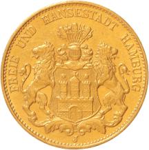 Germany Hamburg 20 mark 1877j