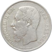 Belgium 5 Francs 1871 silver VF