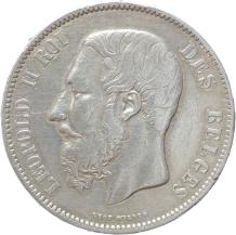 Belgium 5 Francs 1871 silver VF
