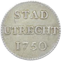 Utrecht-stad Duit zilver 1750