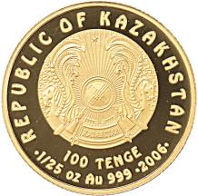 Kazakhstan 100 Tenge gold 2006 Eagle-headed griffin proof