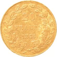 Belgium 20 francs 1865 b
