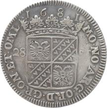 Groningen provincie Florijn van 28 stuiver kleine hoed 1681