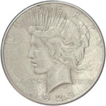 USA Peace 1 Dollar silver 1923s VF/XF