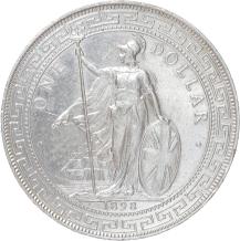 Great Britain Tradedollar 1898 silver XF/AU