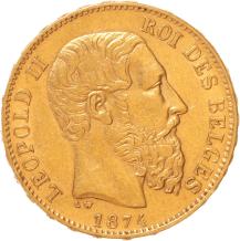 Belgium 20 francs 1874a