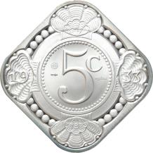 Replica 5 Cent 1933 in Zilver