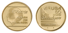 50 Florin 1991 5 jaar Status Aparte Aruba Proof