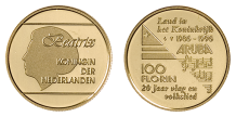 100 Florin 1996 Vlag en volkslied Aruba Proof