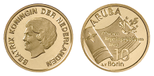 10 Florin 2005 Zilveren Regeringsjubileum Aruba Proof