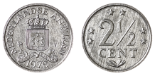 2 1/2 Cent gekroond wapen aluminium Nederlandse Antillen FDC