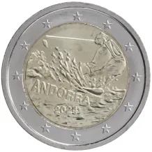 Andorra 2 euro 2024 100 jaar Skiën BU in coincard