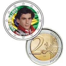2 Euro munt kleur Ayrton Senna