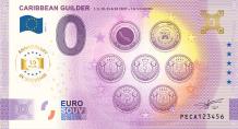 0 Euro bill Netherlands 2025 - Caribbean Guider 1, 5, 10,25 & 50 Cent + 1 & 5 Gulden ANNIVERSARY