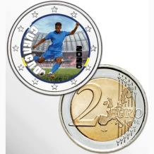 2 Euro munt lasergekleurd WK-Voetbal 2026 Curaçao