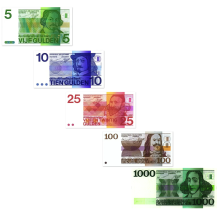 Banbiljetten 5-10-25-100-1000 gulden