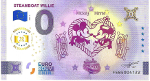 0 Euro biljet Malta 2025 - Steamboat Willie ANNIVERSARY