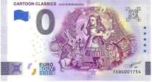 0 Euro biljet Malta 2025 - Cartoon Classics - Alice in Wonderland