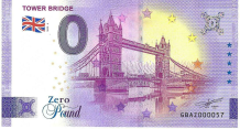 0 Pound bill England 2025 - Tower Bridge
