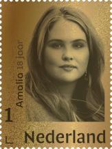 Nederland Gouden postzegel Prinses Amalia Nederland 2021